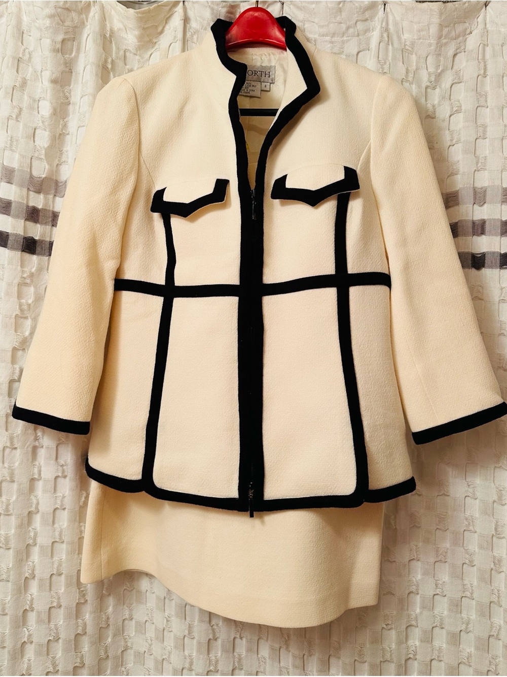 Worth Cream Blazer with Black Trim